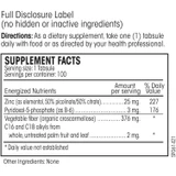 Double Zinc Guard full disclosure supplement facts, 1 tabsule serving