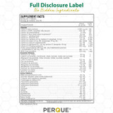 Perque Life Guard Mini full disclosure supplement facts label
