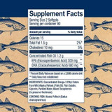 Prenatal DHA supplement facts for the 180 softgel size, 300 mg EPA and 600 mg DHA