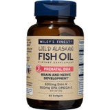 Wiley's Finest Wild Alaskan Fish Oil Prenatal DHA 60 softgel bottle