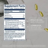 Omega-3 with K2 & D3 supplement facts panel, 1 softgel serving, 60 servings