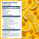 Vegan Omega-3 Gummies supplement facts panel beside lemon slices