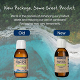 Old and new Summit DHA liquid bottles, new package same great product