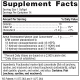 SPM Active One Daily 14 softgel supplement facts panel