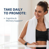 Smiling woman with a towel, take daily graphic
