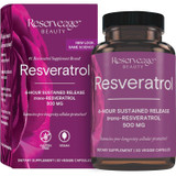 Reserveage Beauty Resveratrol 500 mg 30 veggie capsule box and bottle