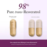 Reserveage 98 percent pure trans-resveratrol 250 mg vs other brands graphic