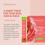 Collagen Candy suggested use pour on tongue or mix with water graphic