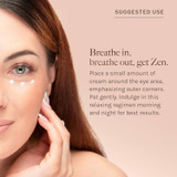 Woman's eye, Illuminating Eye Cream morning and night patting suggested use