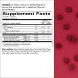 Kids Prebiotic and Probiotic bottle back with supplement facts and gummies