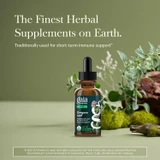 Oregano Leaf bottle with fresh oregano, the finest herbal supplements on earth graphic