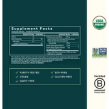 Turmeric Supreme Gummies supplement facts with USDA Organic, Non-GMO and B Corp logos