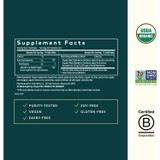 Extra Strength Black Elderberry 80 count supplement facts with purity vegan free-from icons
