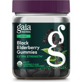 Gaia Herbs Extra Strength Black Elderberry Gummies USDA organic 40 count bottle