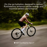 Woman riding a bike with NSF Certified for Sport text