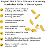 Softgels with list of Omega-3 Rejuvenate fish oil features