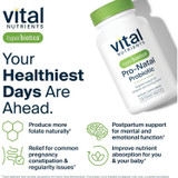 Pro-Natal bottle with your healthiest days are ahead pregnancy benefit icons