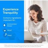 Smiling woman with a mug, experience tranquility graphic