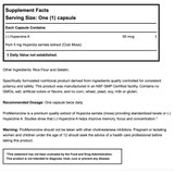 ProMemorzine supplement facts with Huperzine A and free-from statements