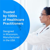 Healthcare practitioner, trusted by 1000s of practitioners, designed in Wisconsin graphic