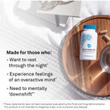 Alpha GABA PM bottle on a bedside tray, made for those who graphic