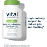 Vital Nutrients Prebiotic + Probiotic bottle with high-potency support callout