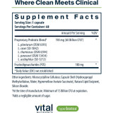 Where clean meets clinical, Prebiotic + Probiotic supplement facts and other ingredients