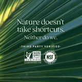 Nature doesn't take shortcuts graphic with Non-GMO and NSF gluten-free logos