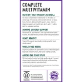 Women's Advanced Multivitamin box panel describing the formula