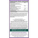 Supplement facts continued panel with suggested use, three tablets daily