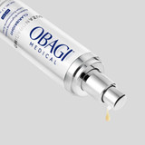 Obagi Claribright pump dispensing a drop of lotion