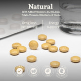 Scattered tablets, natural with added vitamins, 10 mg iron per serving graphic