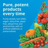 Fruits, vegetables and flowers, pure potent products every time graphic