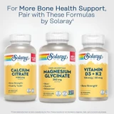 Solaray Calcium Citrate, Magnesium Glycinate and Vitamin D3 + K2 bottles