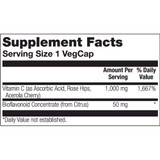 Vitamin C 1000 mg facts with ascorbic acid rose hips acerola and citrus bioflavonoids