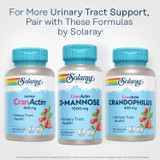 Solaray Super CranActin, D-Mannose and Crandophilus bottles side by side
