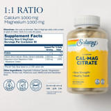 Cal-Mag Citrate 1:1 facts with directions vegan lab verified graphic