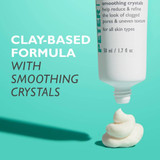 Cream squeezed from the tube, clay-based formula with smoothing crystals