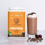 Classic Plus Chocolate tub with chocolate smoothie whipped cream cherry coffee beans graphic