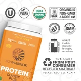 Classic Plus tub certifications Kosher Vegan Organic Non-GMO recycled materials graphic