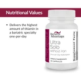 Ultra Solo bottle with nutritional values thiamin callout