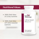Ultra Multi bottle with nutritional values highlights