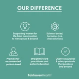 Fairhaven Health our difference graphic with practitioner-recommended and quality icons