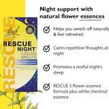 Rescue Night Liquid Melts switch off calm thoughts restful sleep white chestnut graphic