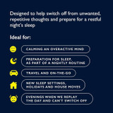 Rescue Sleep for overactive mind preparation for sleep travel on the go graphic
