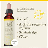 Bach Wild Oat free of artificial sweeteners dyes gluten emotional wellness since 1936 graphic