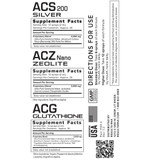 Ultimate Body Detox kit supplement facts ACG Glutathione ACS 200 ACZ Nano panel