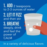 CALM Plus Calcium add two teaspoons let fizz breathe deeply three steps graphic
