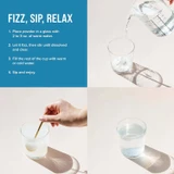 CALM Plus Calcium Fizz Sip Relax four step mix instructions graphic
