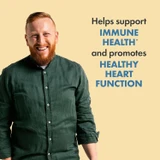 Smiling bearded man, Men's One immune health and healthy heart function graphic